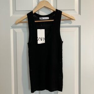 Zara Women's Black Knit Tank Top